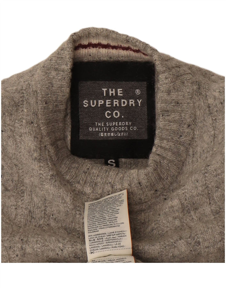 Superdry Jersey de cuello redondo para mujer, talla 40, lana gris pequeña