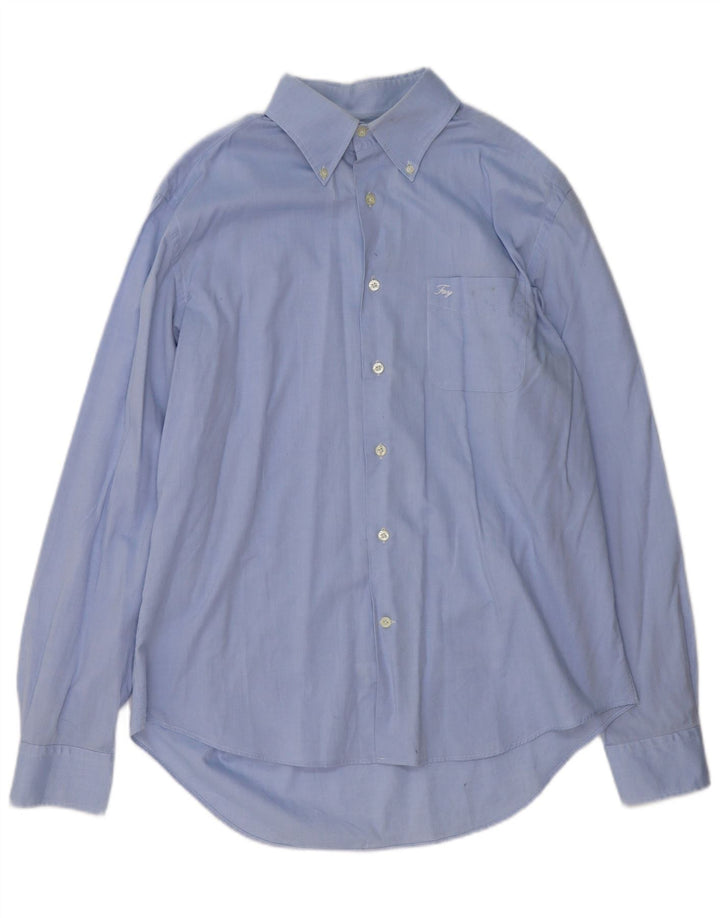 Camisa Fay Hombre Talla 44 17 1/2 XL Azul Algodón
