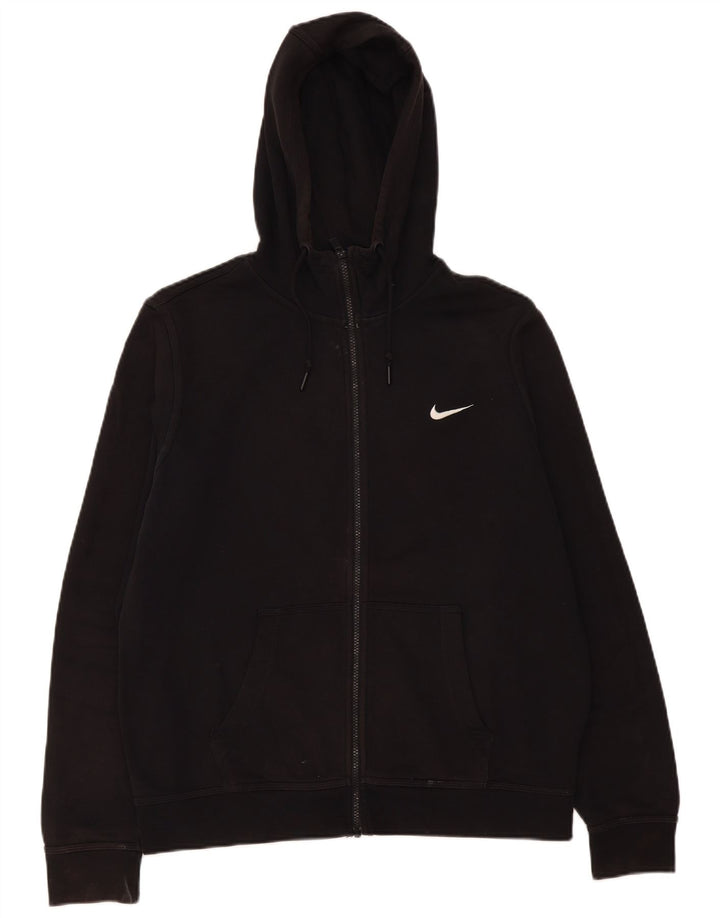 Nike - Sudadera con capucha y cremallera para hombre, talla grande, algodón negro