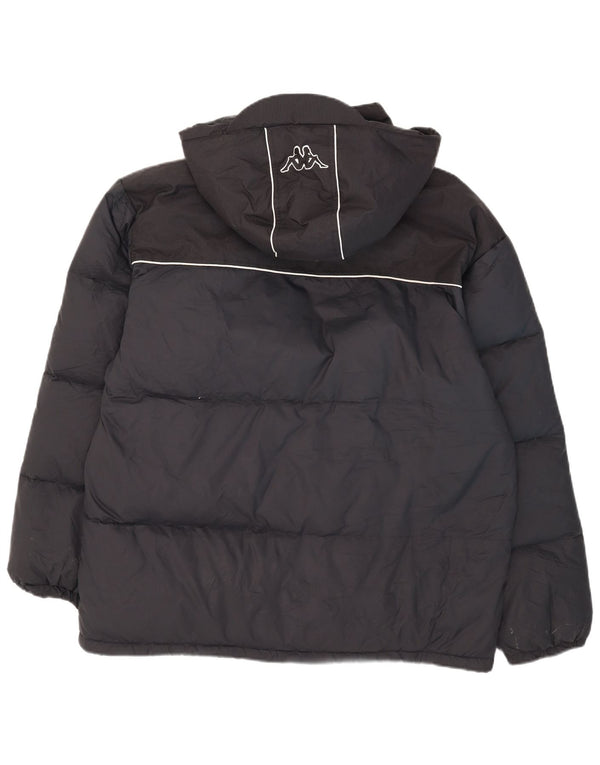 Kappa - Chaqueta acolchada con capucha para hombre, talla 42, XL, nailon azul marino