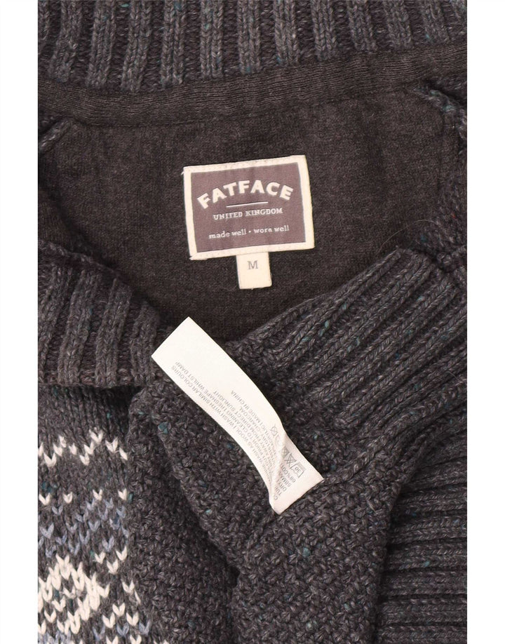 Jersey tipo jersey con cuello abotonado para hombre de Fat Face Gris medio Fair Isle Classic