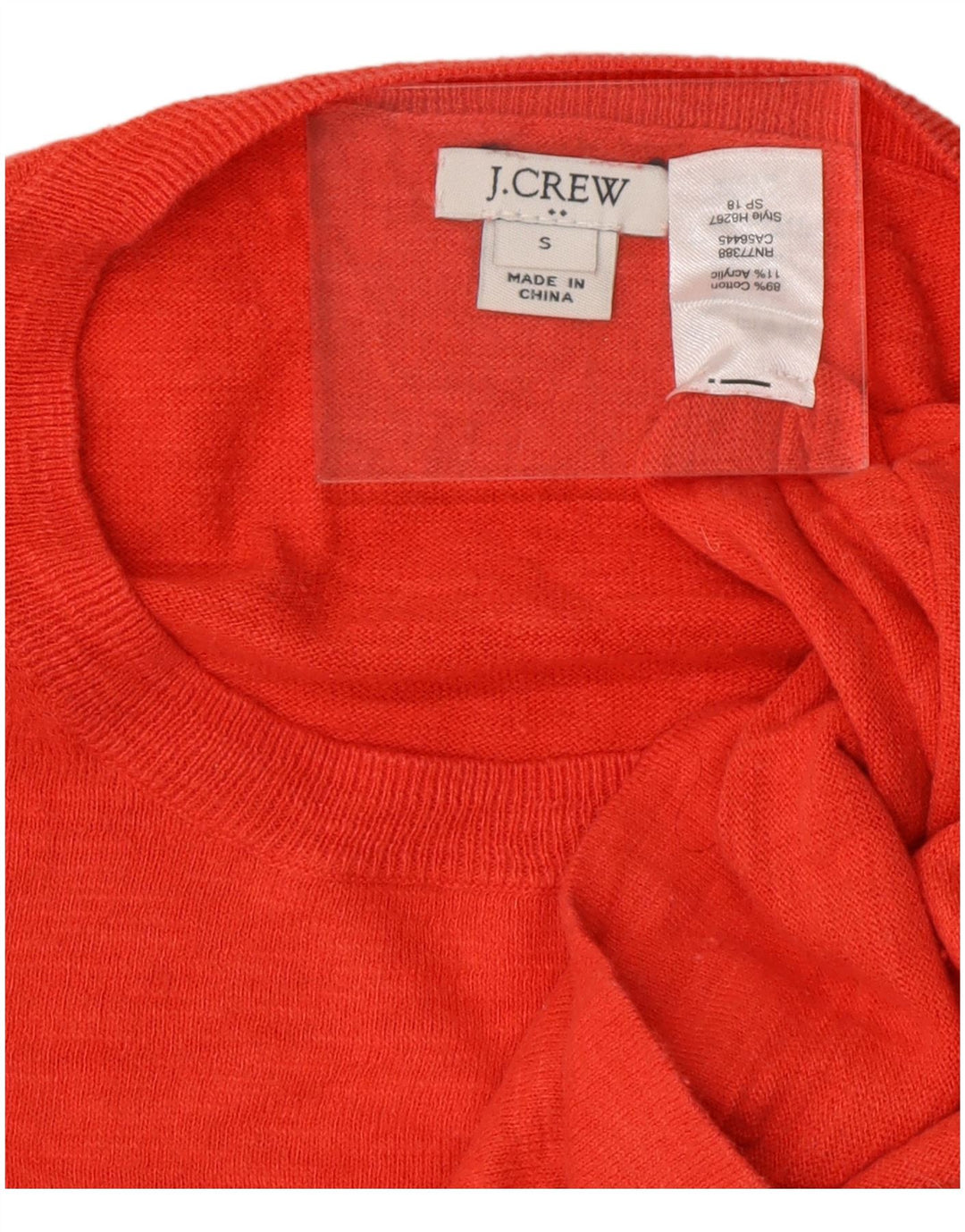 J. CREW Jersey de cuello redondo para mujer UK 10 Small Red Cotton