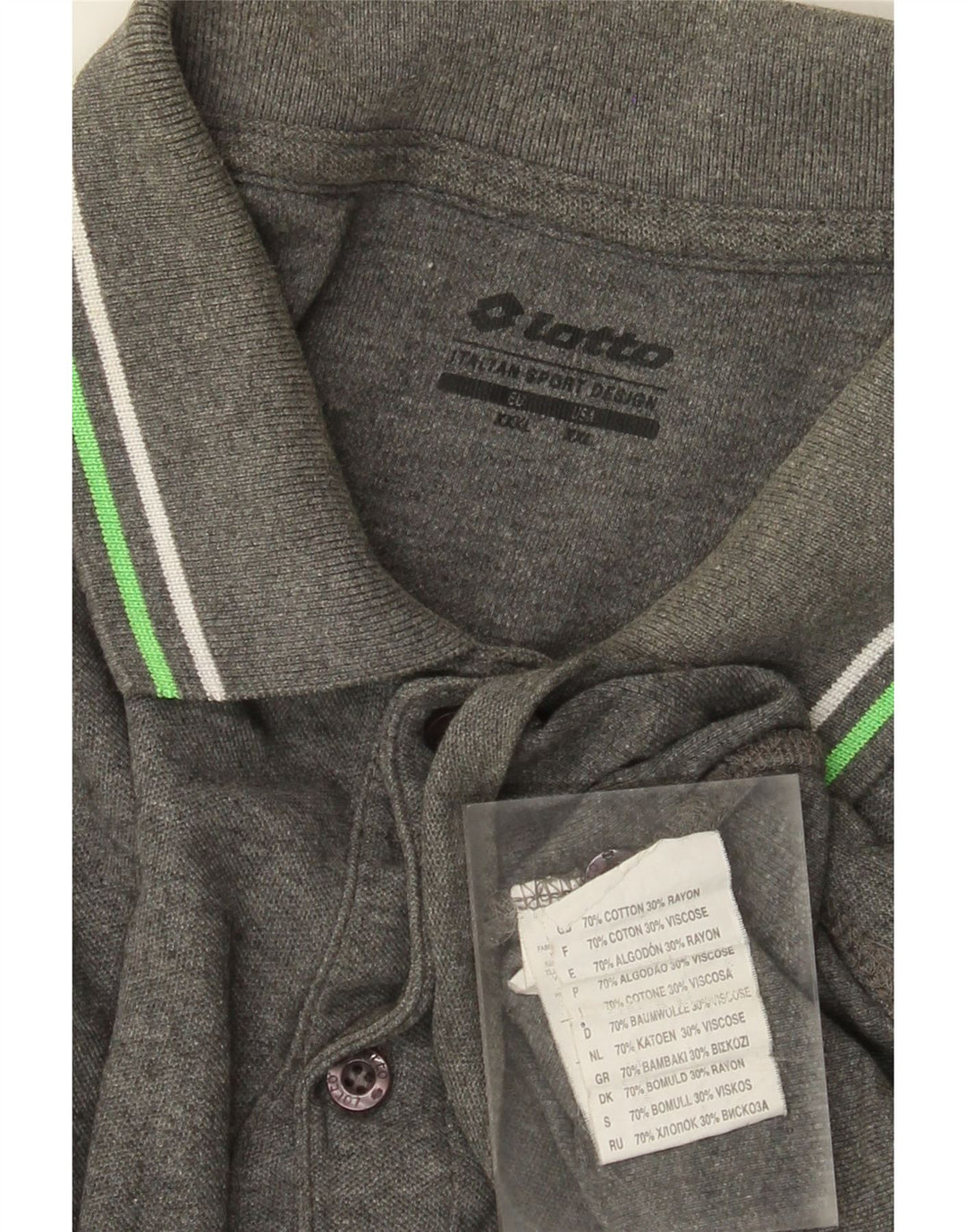 Polo Lotto Hombre 2XL Algodón Gris