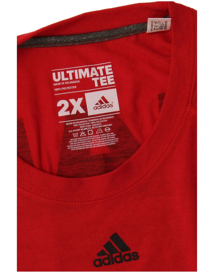 ADIDAS Mens Climalite Graphic T-Shirt Top 2XL Red