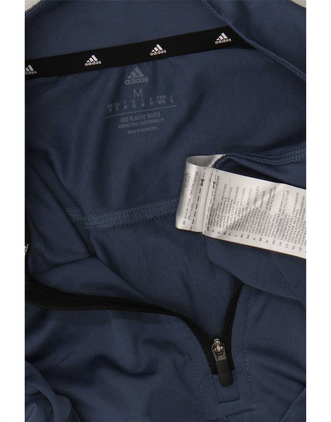 Adidas Hombre Aeroready Zip Neck Jersey Chándal Top Medio Azul Marino