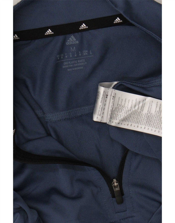 Adidas Hombre Aeroready Zip Neck Jersey Chándal Top Medio Azul Marino