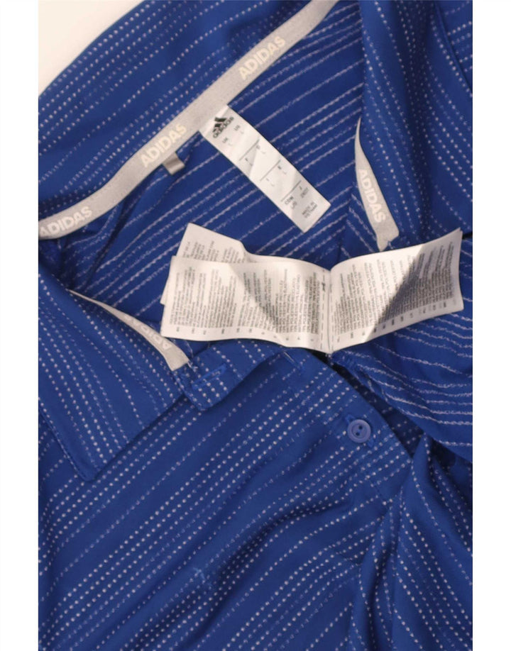 Adidas Mujer Polo Manga Corta Grande Azul Rayas Poliéster