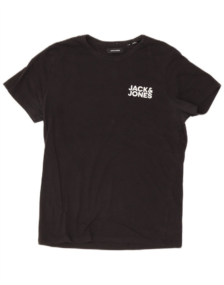 Jack & Jones - Camiseta gráfica para hombre, talla mediana, algodón negro