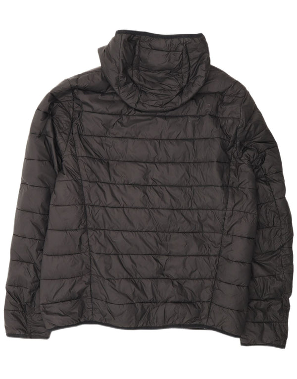 Hugo Boss Chaqueta acolchada con capucha para hombre UK 44 2XL Poliamida negra