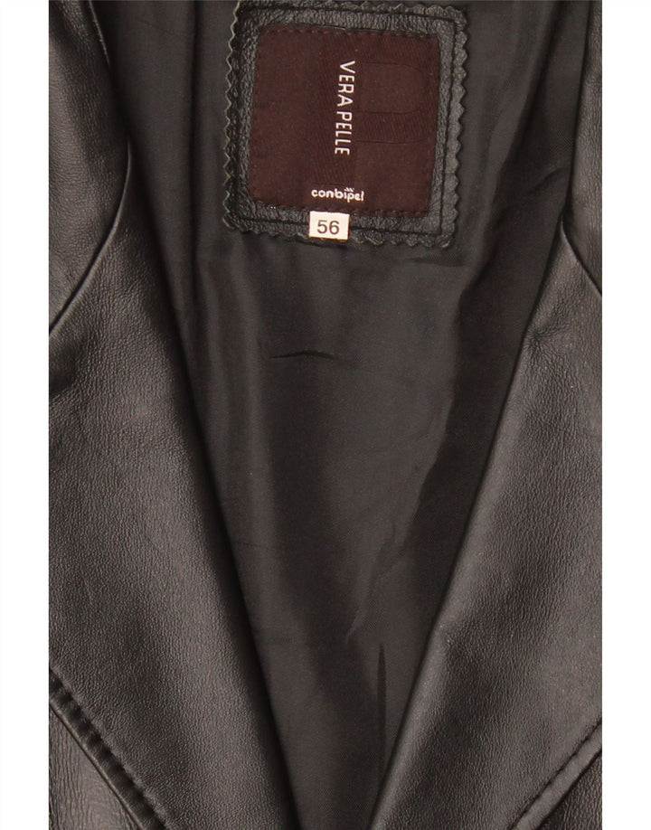 Conbipel Chaqueta de cuero para hombre IT 56 2XL Cuero negro