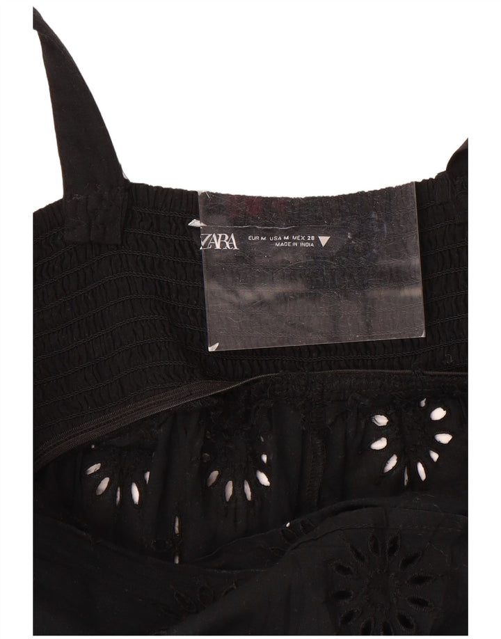 Zara Mujer Maxi Vestido Sin Mangas UK 42 Mediano Negro