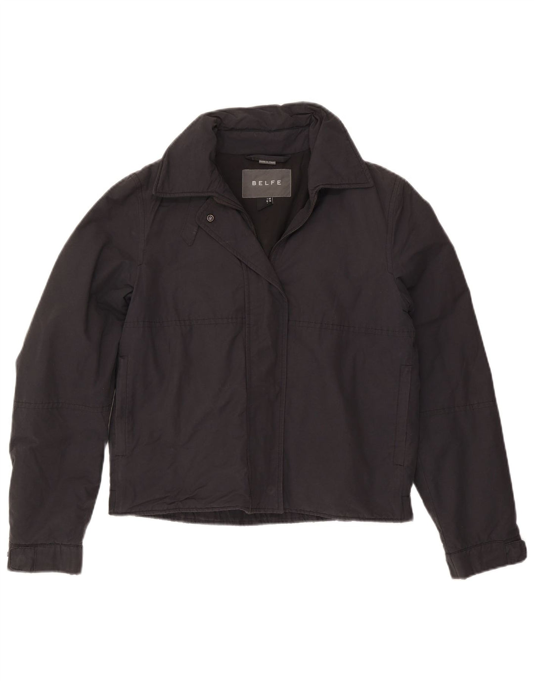 Belfe Chaqueta Bomber para Mujer UK 8 Small Algodón Negro