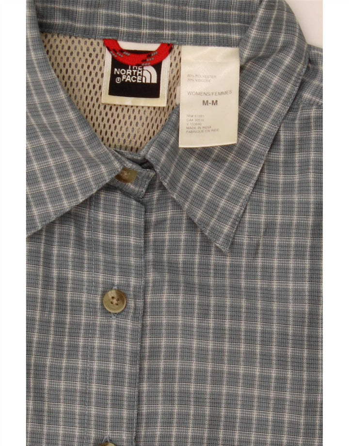 The North Face Camisa de manga corta para mujer UK 44 Poliéster a cuadros gris medio