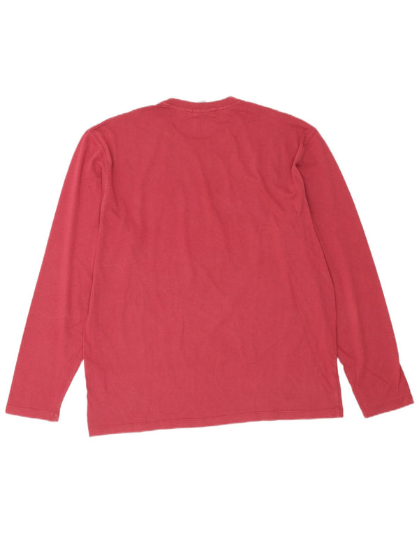 Russell Athletic Camiseta gráfica para hombre de manga larga de algodón rojo grande