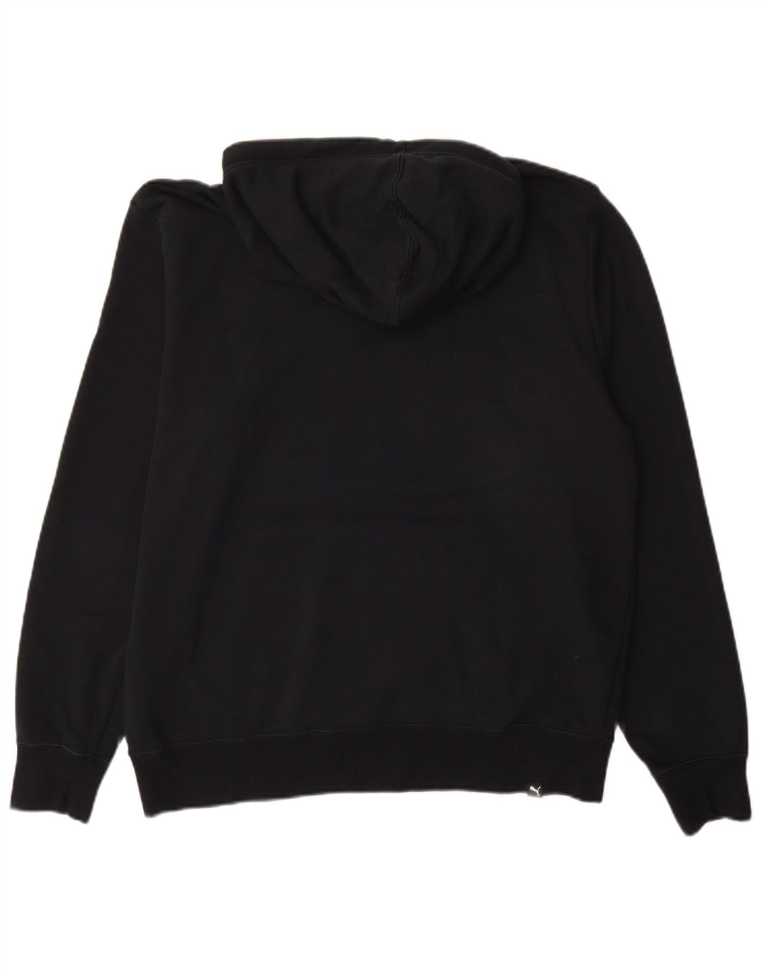 PUMA Jersey con capucha gráfica para hombre, talla grande, algodón negro con bloques de color