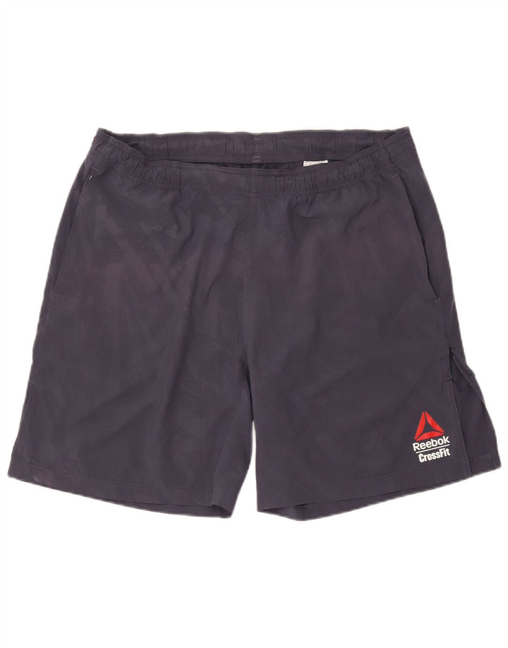 Reebok Pantalones cortos deportivos Speedwick Graphic para hombre, poliéster de camuflaje gris medio