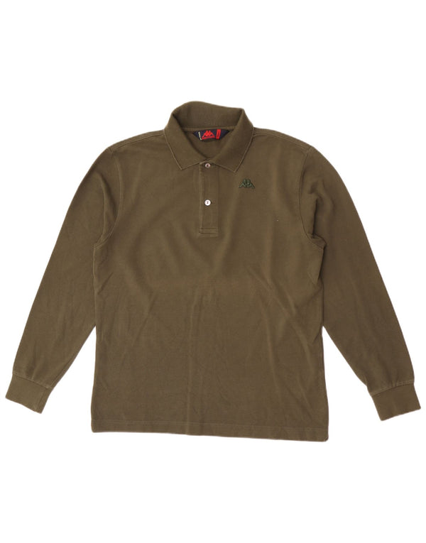 Kappa Polo De Manga Larga Para Hombre Small Khaki Cotton