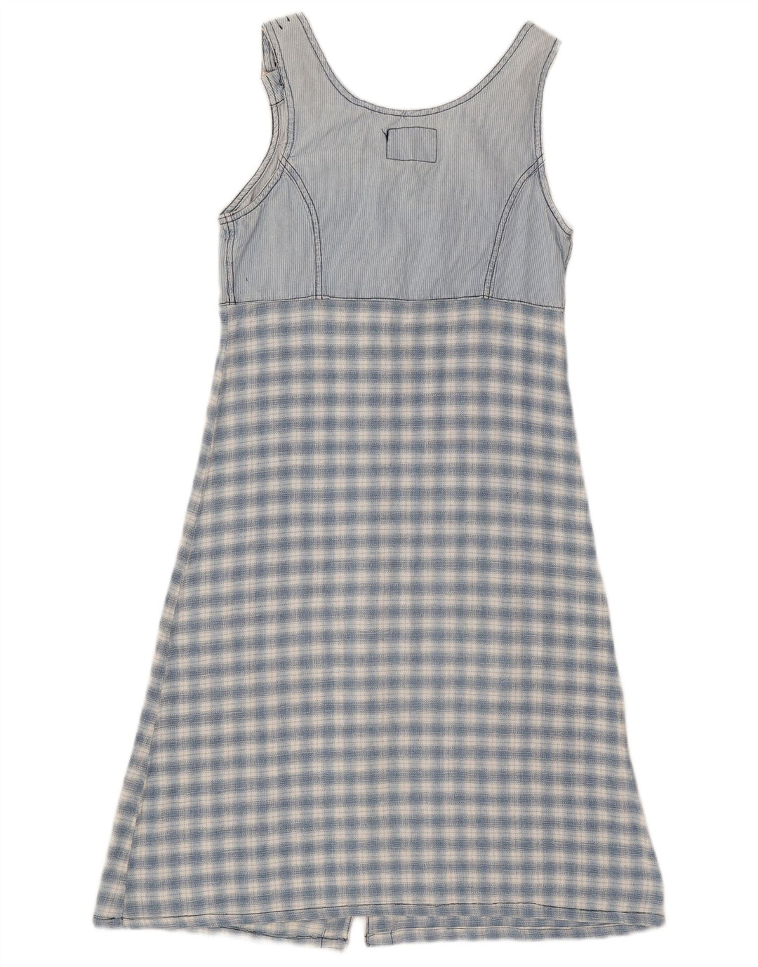 SQUAW Vestido vaquero sin mangas para mujer UK 10 Small Blue Check