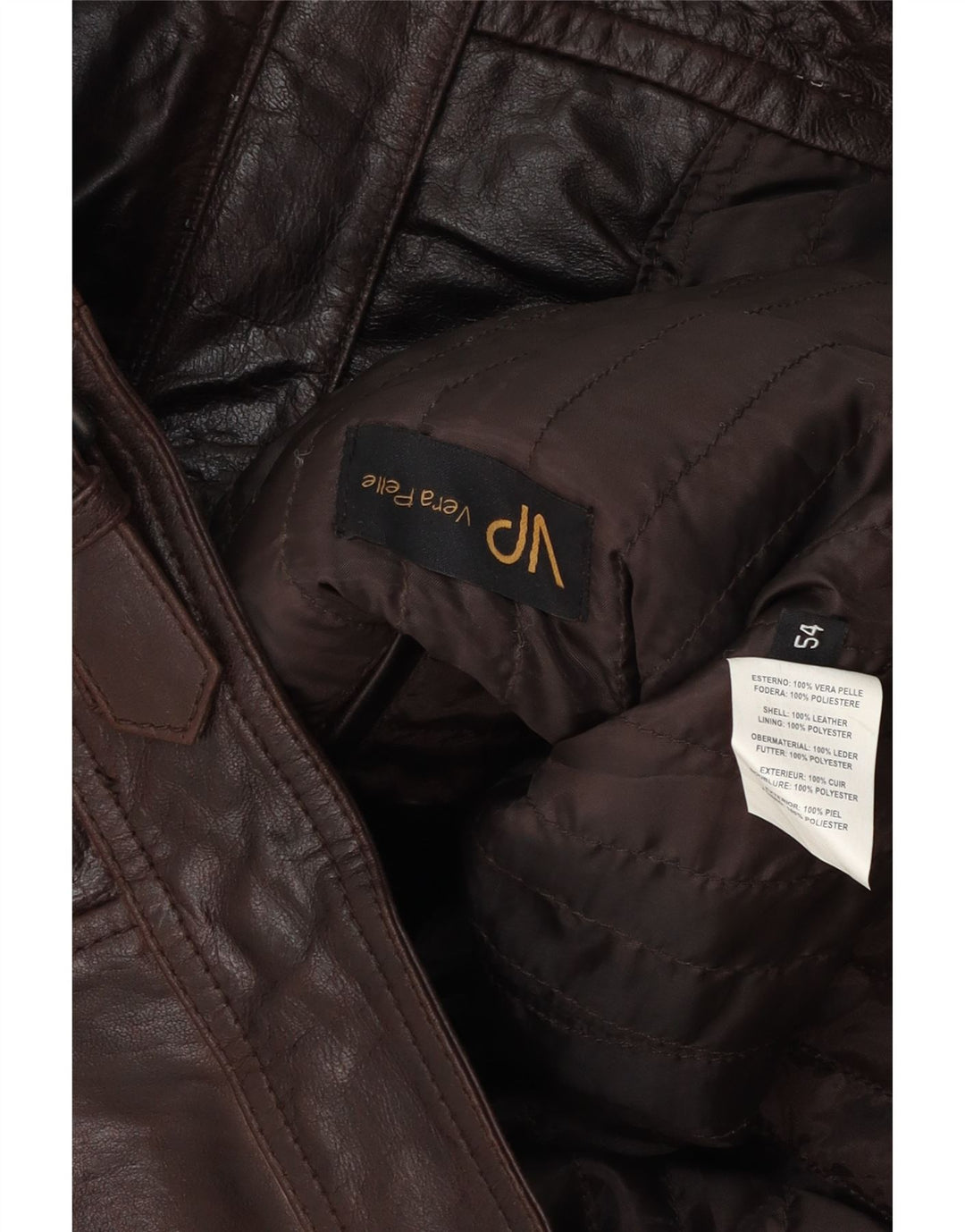 Vintage hombres bombardero chaqueta de cuero IT 54 2XL cuero marrón