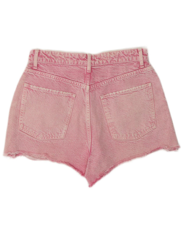 Zara Pantalones cortos de mezclilla con lavado ácido para mujer EU 40 Medium W30 Pink