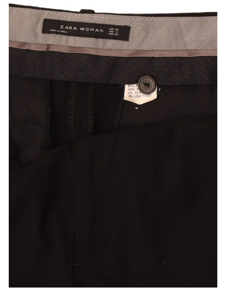 Zara Pantalón chino recto para mujer EU 38 Small W28 L31 Poliéster negro