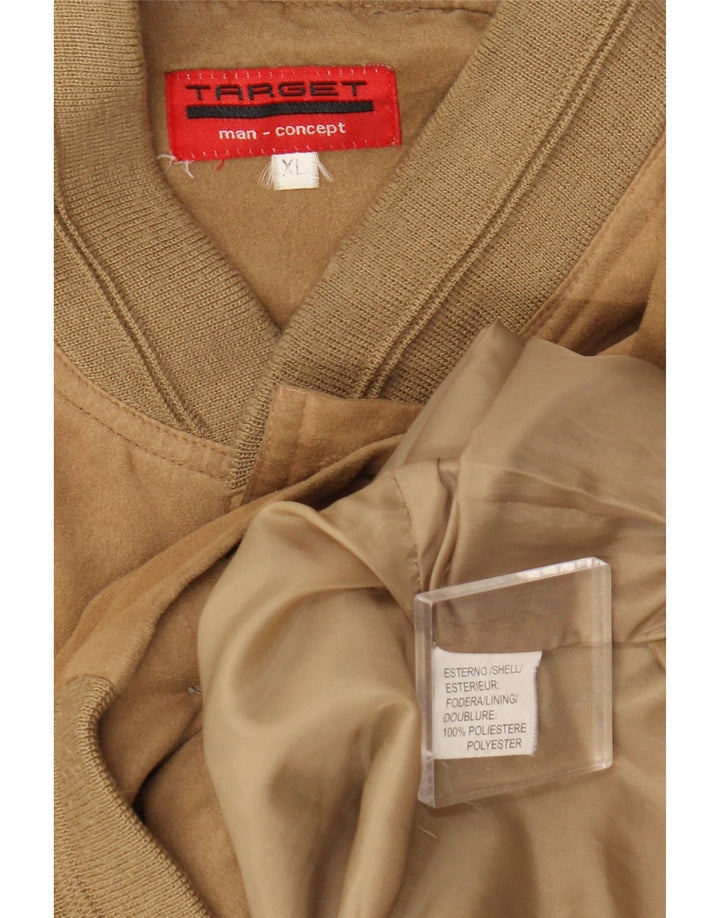 Chaqueta bomber vintage para hombre Reino Unido 42 XL Poliéster marrón