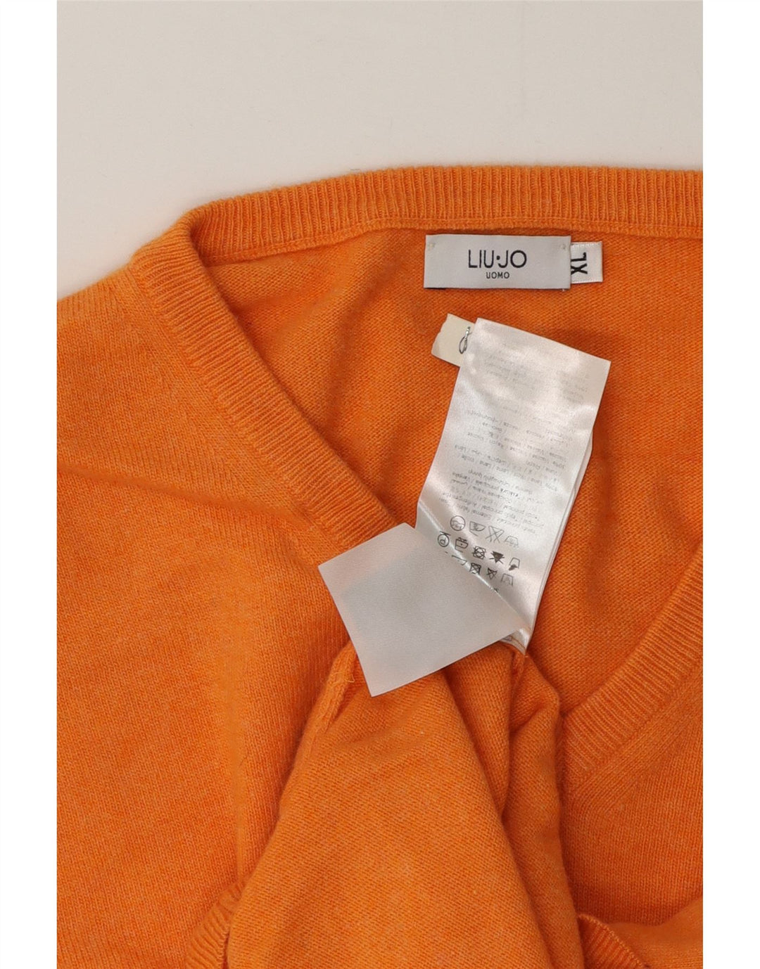 Liu Jo Jersey con Cuello en V para Hombre XL Lana Naranja