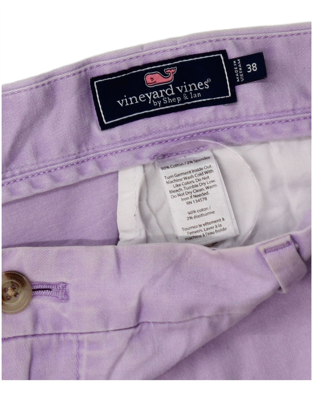 VINEYARD VINES Pantalones cortos chinos para hombre W38 XL Algodón morado