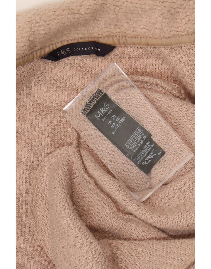 Cárdigan largo para mujer Marks & Spencer UK 20 2XL Rosa Poliéster