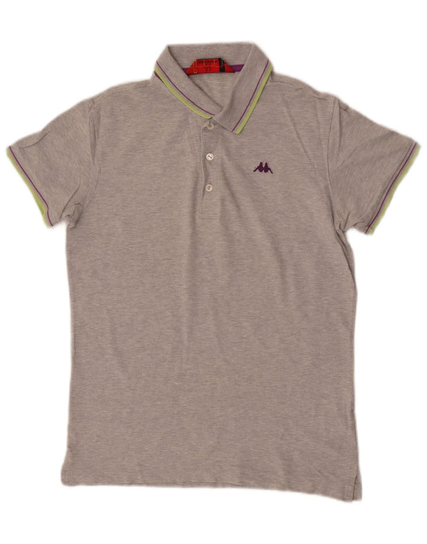 Kappa Polo Hombre Grande Gris Algodón