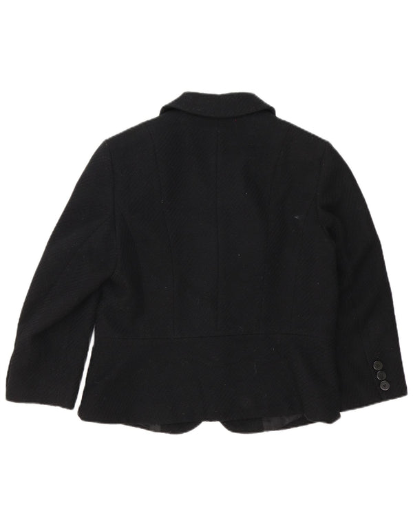 Marks & Spencer Womens 5 Button Blazer Jacket UK 14 Medium Black Polyester