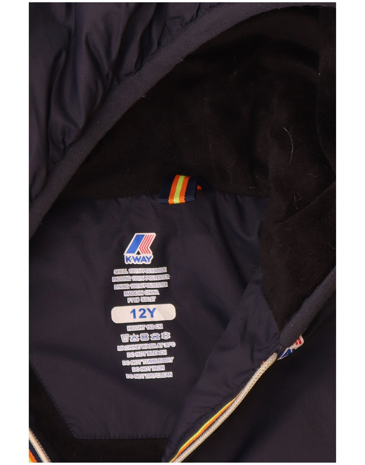 K-Way Chaqueta cortavientos con capucha para niño 11-12 años Azul marino Poliamida