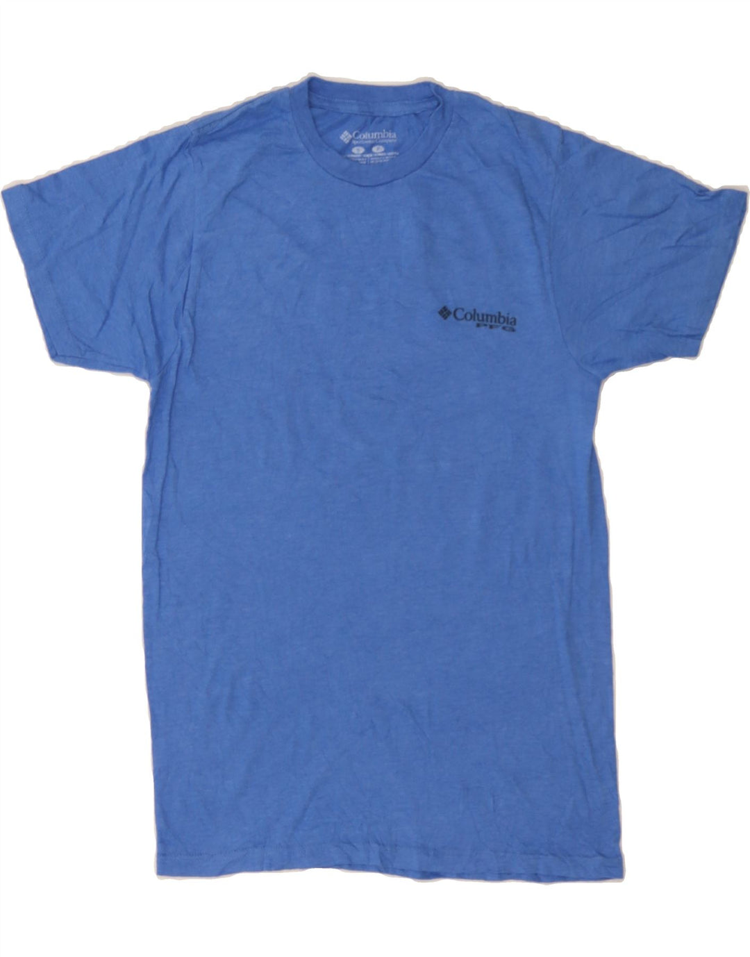 COLUMBIA Mens Graphic T-Shirt Top Small Blue Cotton Vintage Columbia and Second-Hand Columbia from Messina Hembry 