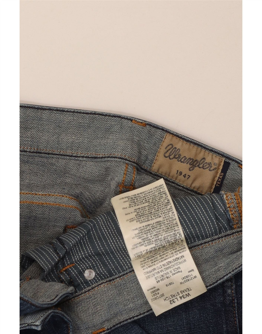 Wrangler Vaqueros rectos elásticos Texas para hombre W34 L27 Algodón azul