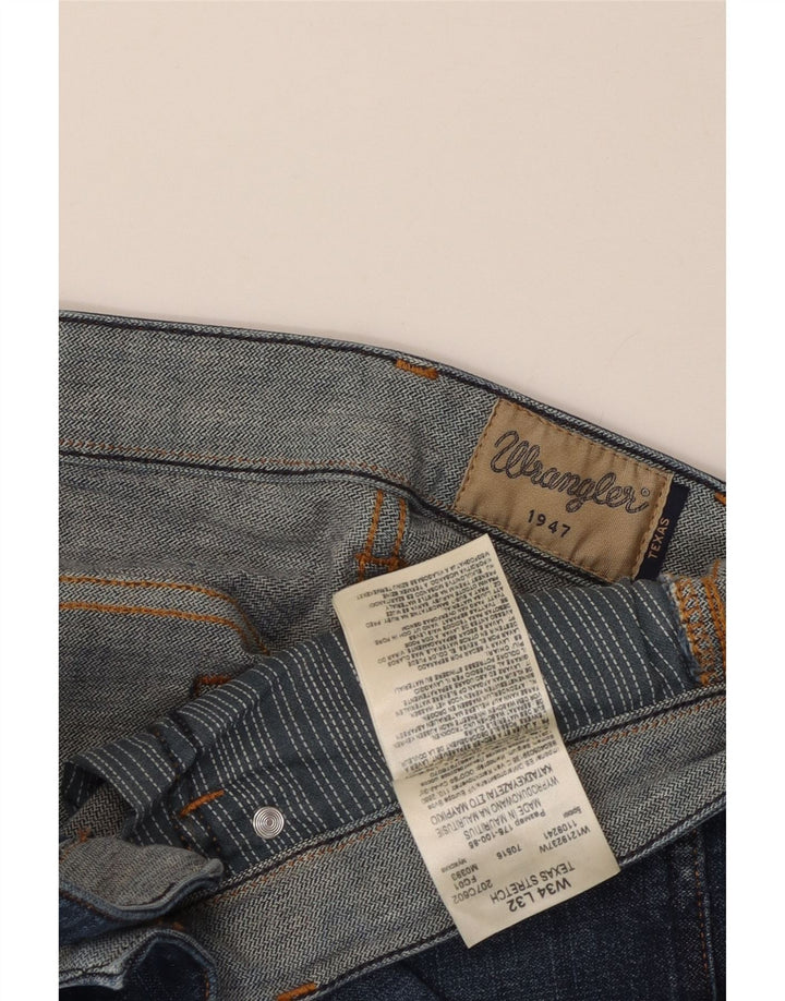 Wrangler Vaqueros rectos elásticos Texas para hombre W34 L27 Algodón azul