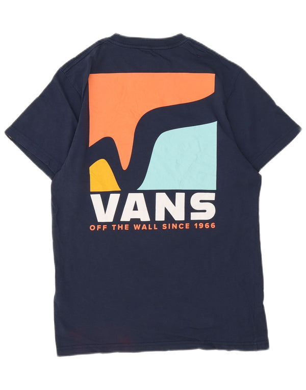 Vans Hombre Slim Fit Graphic Camiseta Top Small Azul Marino Algodón
