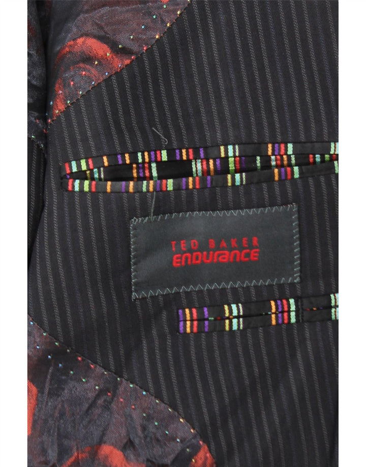 Ted Baker Chaqueta tipo blazer de 2 botones para hombre UK 40 Large Azul marino a rayas