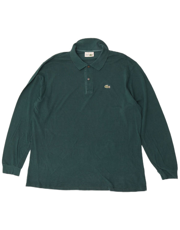Lacoste Polo de manga larga para hombre talla 7 2XL algodón verde