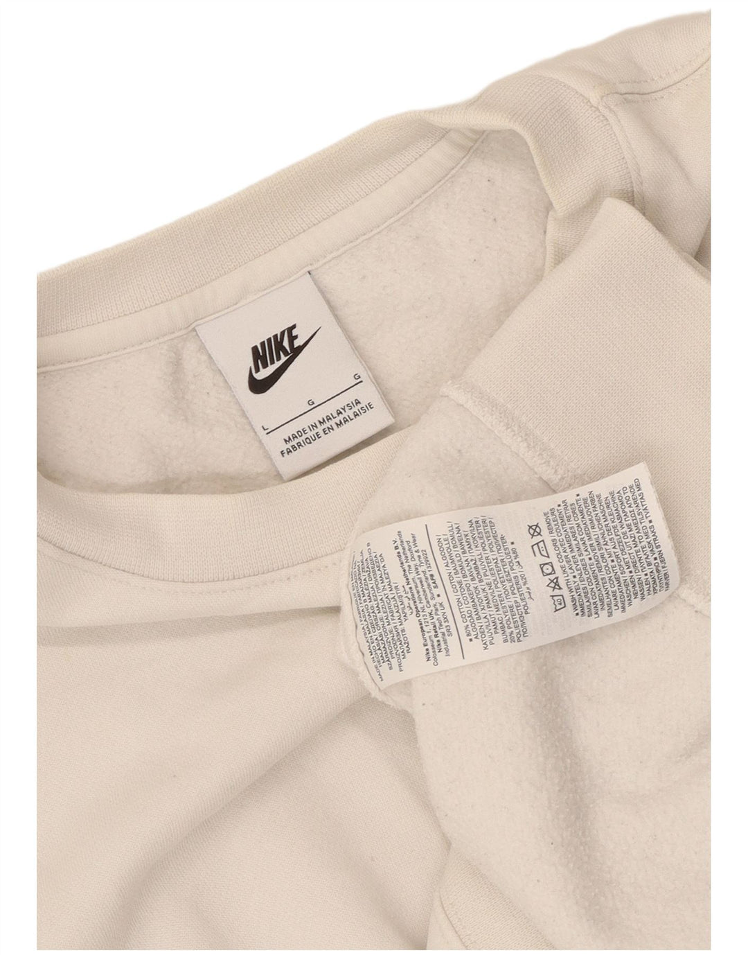 Nike Hombre Sudadera Jumper Grande Blanco Algodón