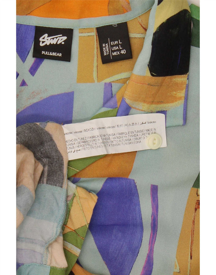 Camisa de manga corta para hombre Pull & Bear de viscosa patchwork multicolor grande