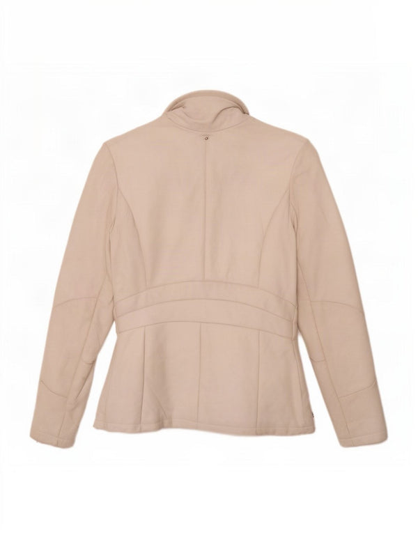Chaqueta de cuero vintage para mujer IT 44 Blanco medio