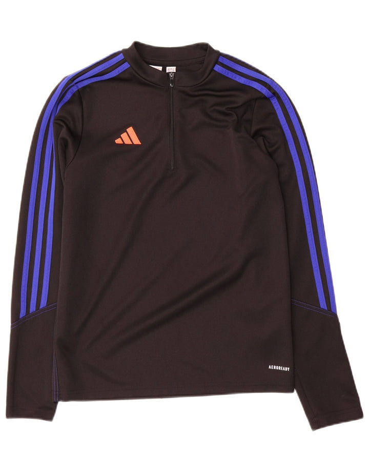Adidas - Chándal Aeroready con cremallera y cuello para niños, 13-14 años, negro