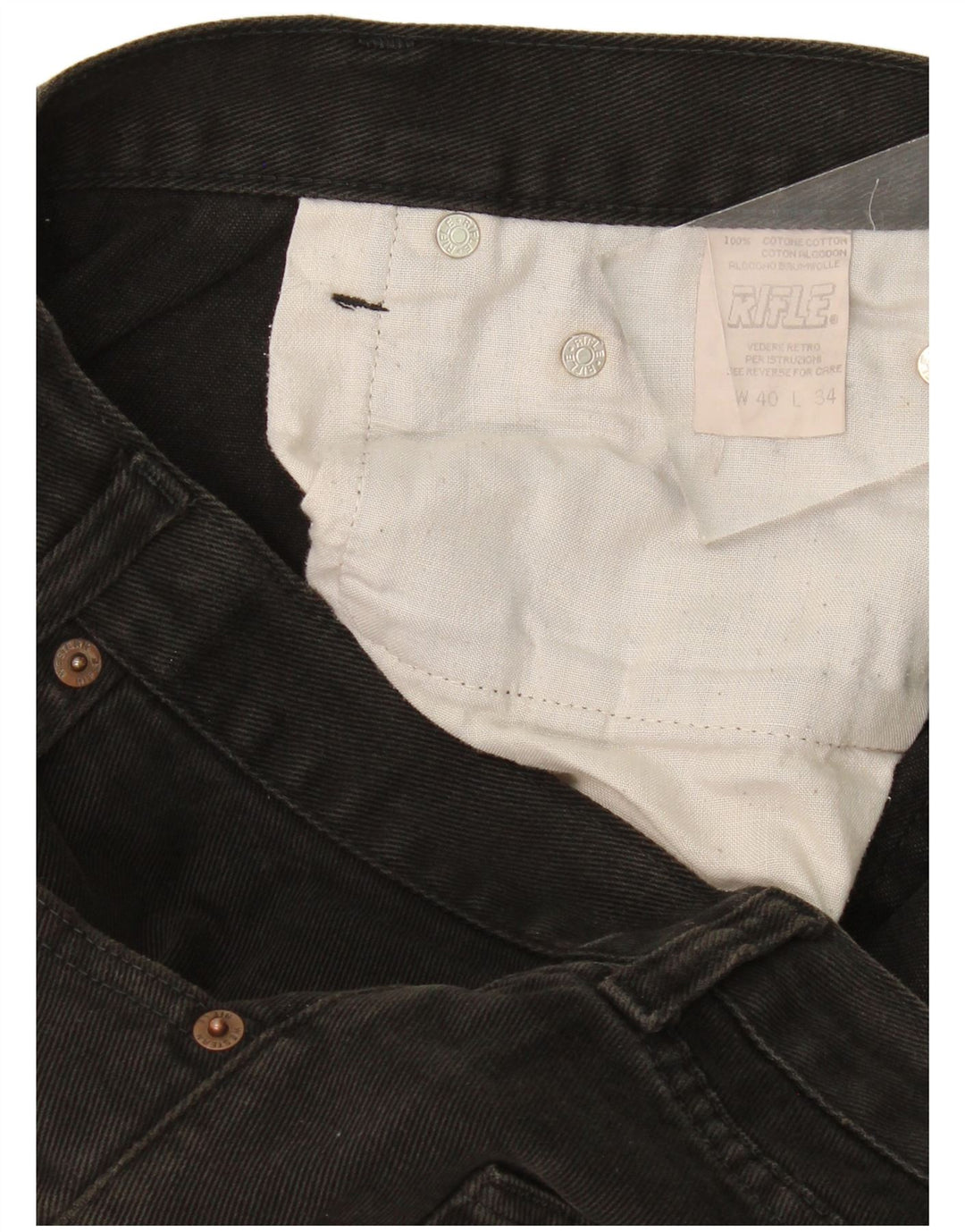 Vaqueros rectos para hombre Rifle W40 L31 Algodón negro