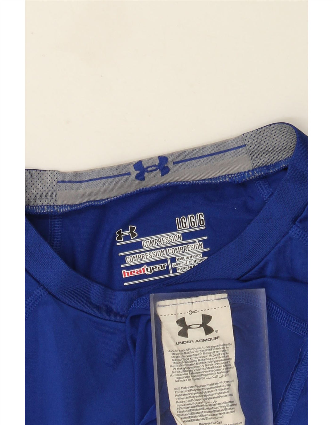 Under Armour Camiseta con gráfico Heat Gear para hombre, manga larga, poliéster azul grande