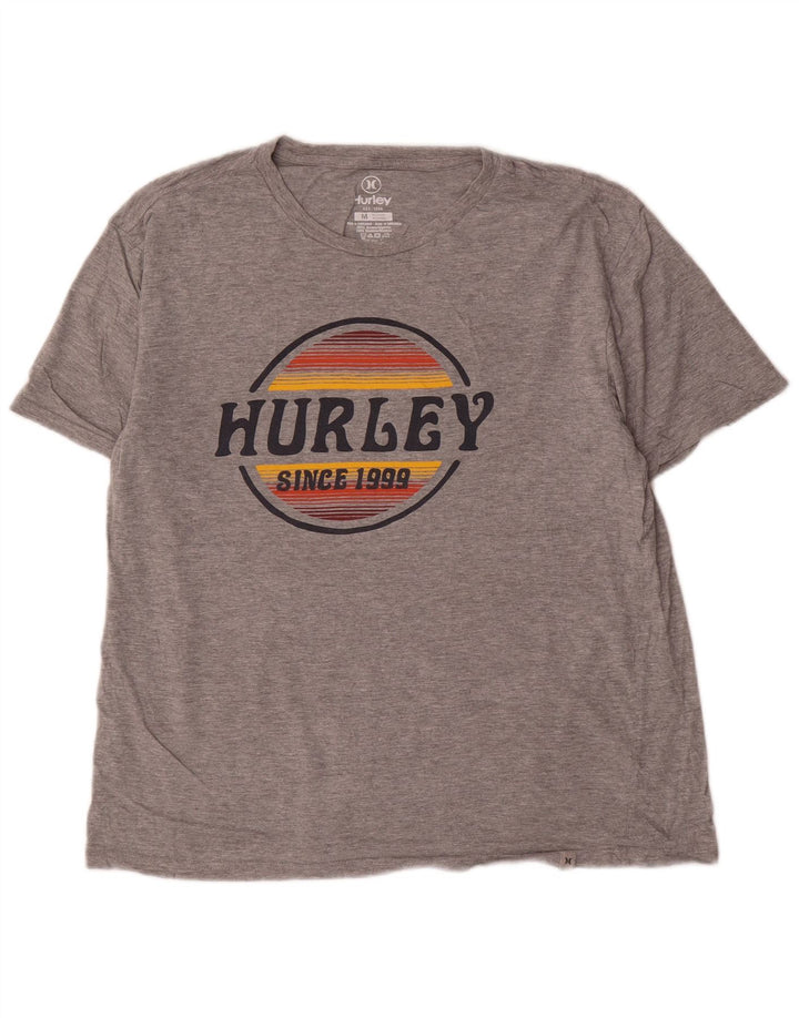 Hurley - Camiseta gráfica para hombre, parte superior de algodón gris medio