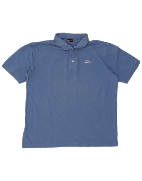 Polo Kappa Hombre Algodón Azul Medio