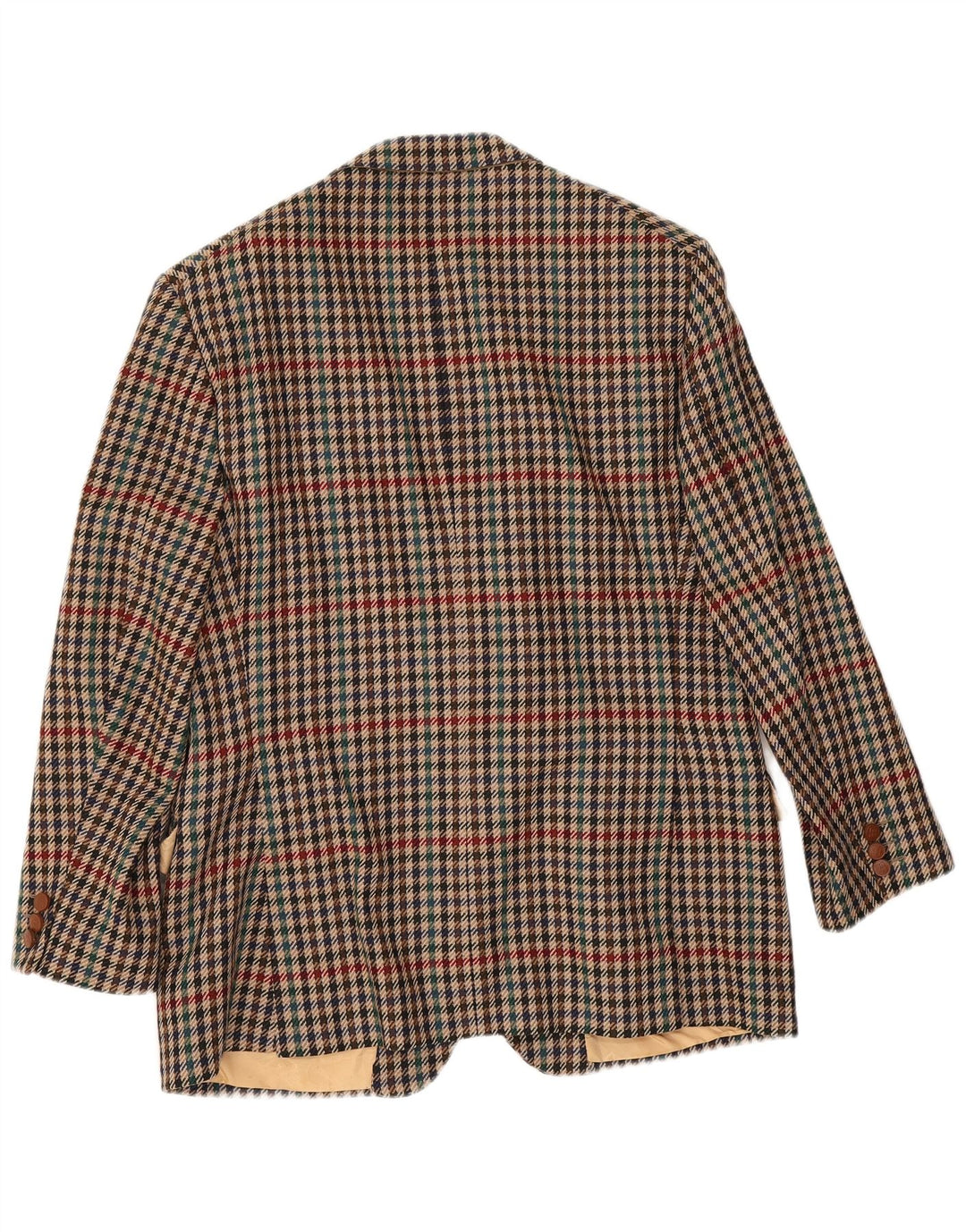 DAKS Chaqueta tipo blazer de 2 botones para hombre UK 38 Lana de pata de gallo marrón medio