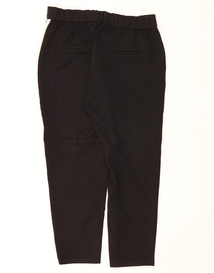 ZARA Mujer Pantalón Capri Recto Small W26 L22 Black Colourblock