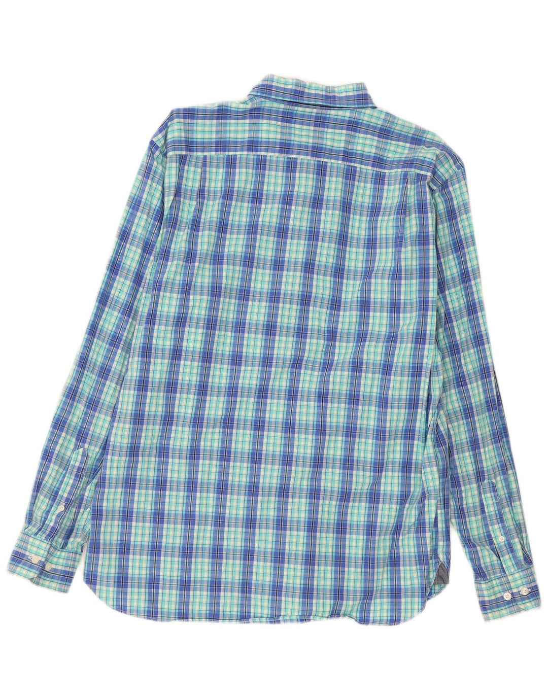 Camisa Nautica Hombre Grande Azul Cuadros Algodón