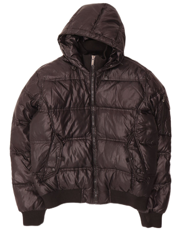 BOMBOOGIE Chaqueta acolchada con capucha para hombre UK 44 2XL Poliéster negro